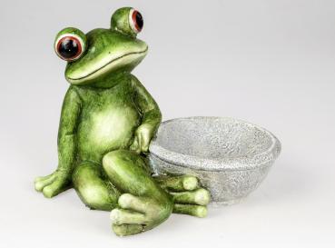 Vogeltränke 35 cm Frosch Figur